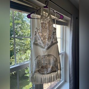 Fun sequence mini dress with fringe from 12th Tribe. Only worn once